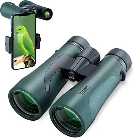 Professional HD Binoculars with Phone Adapter, BaK4 Prisms, Lightweight & Waterproof - Ideal for Bird Watching, Hunting & Stargazing