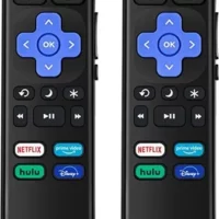 High-Quality 2 PCS Remote Control for Roku TV - Compatible with TCL, Hisense, Sharp, Onn, Insignia, and more. Includes Netflix, Disney+, Hulu, Prime Video buttons. Not for Roku Stick and Box.