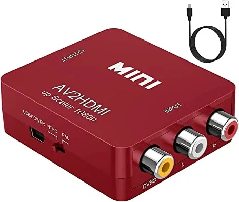 ABLEWE RCA to HDMI Converter - Enhance Your Audio-Visual Experience with 1080P Mini Adapter. Perfect for TV, PC, Gaming, and DVD Players.