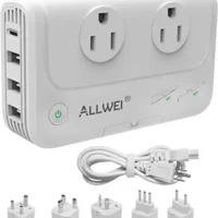 ALLWEI International Travel Adapter for Hair Tools & More: 220V to 110V Voltage Converter with Universal Power Plug Adapter for Worldwide Use