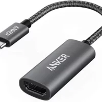 Portable Aluminum USB-C to HDMI Adapter for 4K@60Hz display on MacBook Pro, iPad Pro, Pixelbook, XPS, Galaxy, and more by Anker.