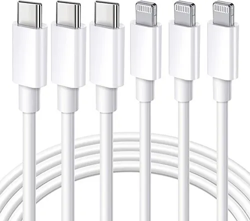 Apple MFi Certified 10FT USB C to Lightning Cable 3Pack for Fast iPhone Charging. Compatible with iPhone 14 13 13 Pro Max 12 12 Pro Max 11 XS XR X 8 iPad. White.