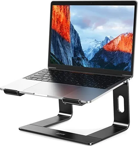 Ergonomic BESIGN LS03 Aluminum Laptop Stand, compatible with a variety of laptops, Detachable, Riser Holder, Black.