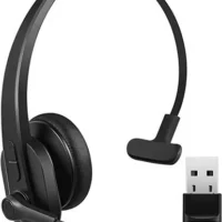 Wireless Bluetooth Trucker Headset with Noise Canceling Microphone for Office and Computer - Sarevile