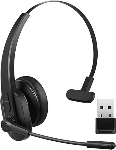 Wireless Bluetooth Trucker Headset with Noise Canceling Microphone for Office and Computer - Sarevile