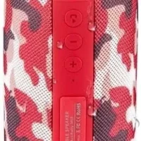 Outdoor Bluetooth Speaker - MusiBaby Camo Red - Waterproof & Portable - 1500 Mins Playtime - Perfect for Home, Party & Gifts