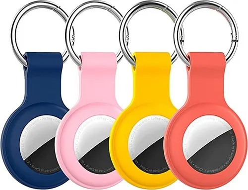 4-Pack Silicone AirTag Keychain Cases for Apple AirTag GPS Finders - Key Holder Accessories