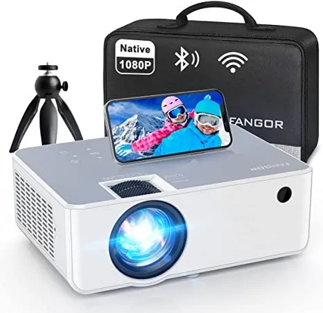 FANGOR 1080P HD Projector, WiFi Bluetooth, Max 230 Screen - Portable Home Theater Video Movie Proyector.