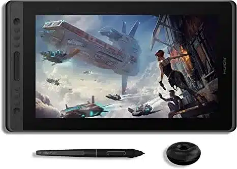 Get creative with the HUION KAMVAS Pro 16 Graphics Tablet - Full-Laminated Monitor, Battery-Free Stylus, and 6 Hot Keys for easy use.