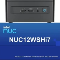 Powerful 12th Gen Intel Core i7 mini computer with Iris Xe graphics, barebone system with 0GB RAM and SSD, no OS included.