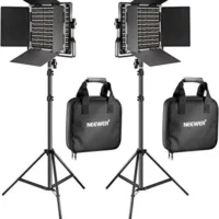 Neewer Bi-Color 660 LED Video Light Kit - 2 Dimmable Lights with U Bracket and Barndoor, 2 Light Stands (75 inches) - Perfect for Studio Photography, Video Recording, and Live Streaming.