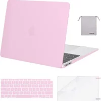 MOSISO MacBook Air 13 Case 2022 - Clear Pink, Hard Shell, Keyboard Cover, Screen Protector & Storage Bag.