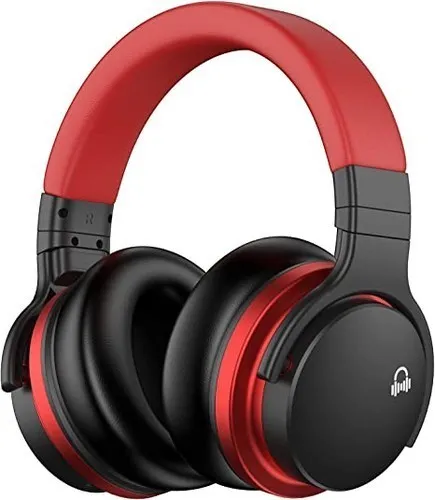 Wireless Bluetooth headphones with active noise cancelling, deep bass, comfortable pads, 30-hour battery, perfect for travel and work, black design.