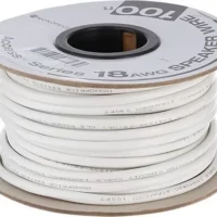 Monoprice 18 AWG 4-Conductor Speaker Wire/Cable - 100ft In-Wall Rated Fire Safety PVC Jacketed - Oxygen-Free Copper.
