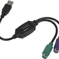 Monoprice PS/2 Keyboard/Mouse to USB Converter Adapter, Black (110934) - Easy Connection for Legacy Devices