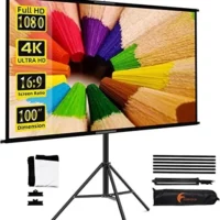 Portable 4K HD Movie Screen: Towond 100 Projection Screen with Stand for Home Theater & Backyard Cinema.