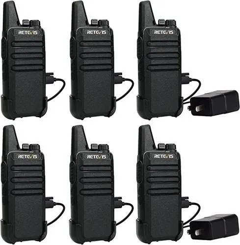 Stay connected on the go with the Retevis RT22 Walkie Talkies - Long Range, Rechargeable, and Handsfree - perfect for any occasion (6 Pack).
