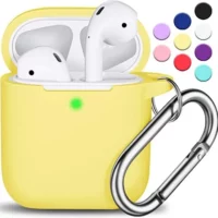 R-fun AirPods Case Cover: Stylish Silicone Protection with Keychain - Yellow.