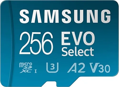 Samsung EVO Select 256GB microSDXC: High-speed, expanded storage for Android, tablets, Nintendo Switch.
