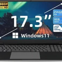 SGIN 17 Laptop: Intel Celeron Quad Core, 8GB RAM, 256GB SSD, Windows 11, Mini HDMI, Webcam, Dual Wi-Fi, Expandable Storage 512GB TF.