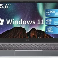 Powerful SGIN Laptop: 15.6 Display, 4GB RAM, 128GB SSD, Windows 11, Celeron N4020, Mini HDMI, WiFi 2.4/5.0G, USB 3.0, Expandable 512GB TF (Silver).