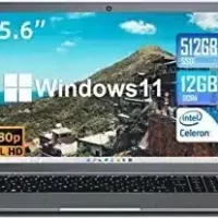 SGIN 15.6 inch Laptop, 12GB DDR4 512GB SSD, Windows 11 Intel Celeron N5095 (up to 2.9GHz), FHD 1920x1080 Notebook with CPU Fan, Dual-band WiFi, Bluetooth 4.2 (Gray)