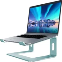 SOUNDANCE Laptop Stand, Aluminum Riser for Ergonomic Computing, Aquamarine, 10-15.6 Inch Notebook Compatible.