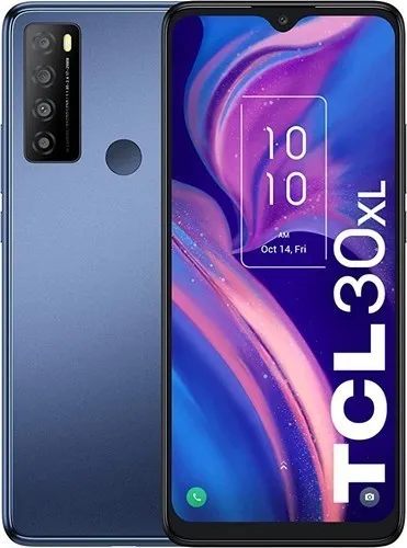 Unlocked TCL 30XL smartphone with 6.82 display, 5000mAh battery, 50MP rear & 13MP front cameras, 6GB RAM + 64GB ROM, and dual speakers.