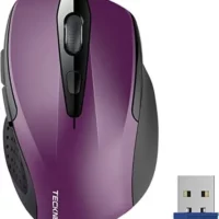 TECKNET Wireless Mouse, 2.4G Ergonomic Optical Mouse for Laptop, PC, Chromebook - 6 Buttons, 24 Month Battery Life, 2600 DPI.