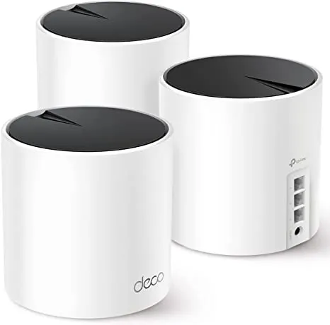 TP-Link Deco X55: WiFi 6 Mesh System, 6500 sq.ft coverage, replaces router & extender, 3 Gigabit ports, supports Ethernet Backhaul (3-pack).