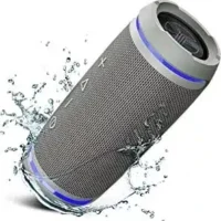 TREBLAB HD77 Grey - Portable Bluetooth Speaker - 360° HD Surround Sound - Dual Wireless Pairing - 30W Stereo Sound - DualBass Technology - IPX6 Waterproof Design with up to 20H of Runtime