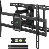 Full motion TV wall mount for 42-80 TVs, UL Listed, dual articulating arms, fits 16-24 studs, max VESA 600x400mm, 110lbs load.