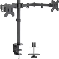 VIVO Dual Monitor Desk Mount - Heavy Duty, Fully Adjustable Stand for 2 LCD LED Screens up to 30, Black - STAND-V002