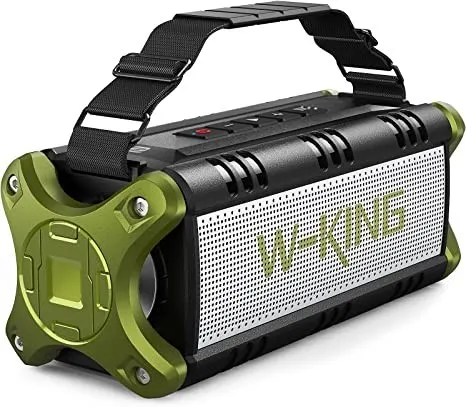 Experience immersive sound on-the-go with W-KING Bluetooth Speakers: 50W Deep Bass, IPX6 Waterproof, and up to 40H Playtime.