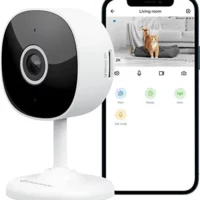 Galayou's WiFi Camera 2K: Indoor Security for Baby/Elder/Dog/Pet with Phone App, Alexa & Google Home. 24/7 SD Card Storage.