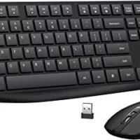 Lovaky Wireless Keyboard and Mouse Combo, 2.4G Full-Sized Ergonomic Keyboard and Mouse, 3 DPI Adjustable, Cordless USB, Quiet Click.