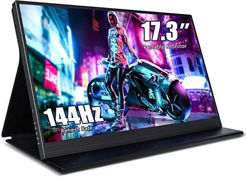 ZSCMALLS 17.3 144Hz Gaming Monitor: Full HD, USB-C, HDMI, HDR, IPS - Portable and Versatile.