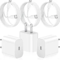 iPhone 13 Fast Charger Kit: MFi Certified, 3Pack 20W PD Adapter with 6 FT USB-C to Lightning Cables.