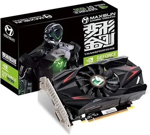 MAXSUN GEFORCE GT 1030 4GB GDDR4 GPU with Mini ITX Design, HDMI, DVI-D, and Single Fan Cooling System