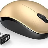 Seenda Black & Gold Wireless Mouse - Noiseless 2.4G Optical Mice for MacBook, Notebook, PC, Laptop