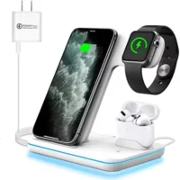 Versatile 3-in-1 Fast Wireless Charger (White)